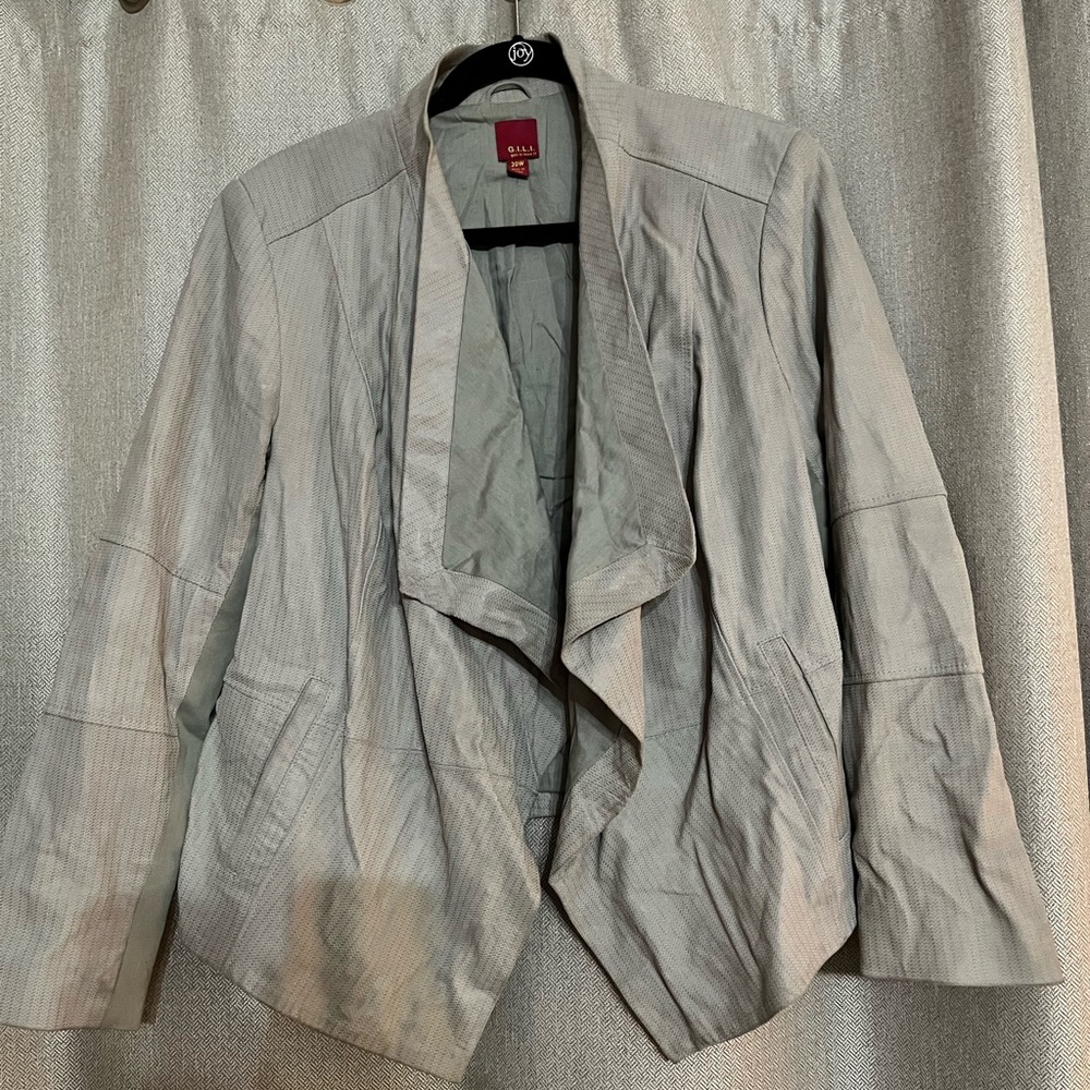 Gray GILI Leather Open Jacket 20W